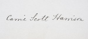 Underskrift af Caroline Lavinia Scott Harrison af American School
