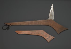 Sioux krigsklub, fra Fort Snelling, Minnesota (træ og metal) af American School