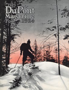Skiløb, forside af DuPont Magazine, februar 1924 af American School