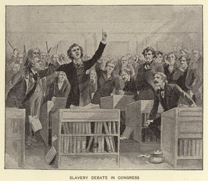Slaveridebat i Kongressen (litografi) af American School