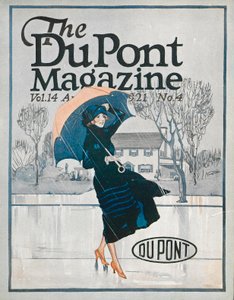 Noget nyt i sportstøj, forsiden af DuPont Magazine, april 1921 af American School