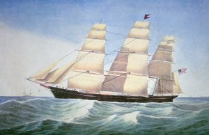 Sovereign of the Seas, litografi af Nathaniel Currier (1813-88) af American School