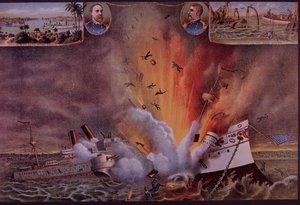 Spansk-amerikansk krig 1898, USS Maine sprængt i luften i Havana havn af American School