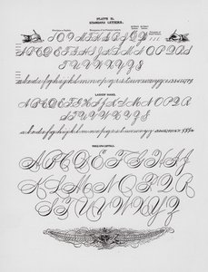 Standard bogstaver; Damehånd; Helarmskapitæler (gravering) af American School