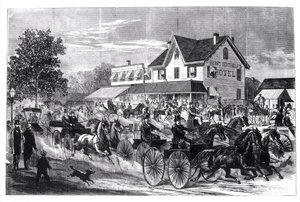 Gadescene i New York, illustration fra New York i det nittende århundrede af American School