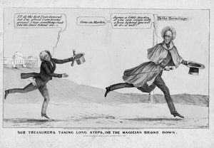 Underkasserere, der tager lange skridt, eller, Magikeren brød sammen, udgivet af H R Robinson, New York, 1838