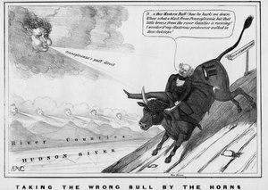 At tage den forkerte tyr ved hornene, udgivet af John Childs, New York, ca. 1840,