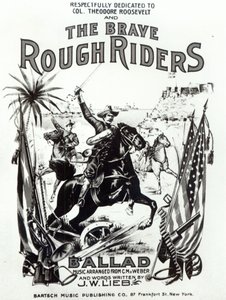 "The Brave Rough Riders", sangblad, trykt af Bartsch Music Publishing Co, New York af American School