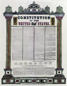 Amerikas Forenede Staters forfatning (amerikansk forfatning) underskrevet i 1787, anvendt i 1789 af American School