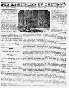 The Downfall of Babylon, illustration fra en anti-katolsk pjece, der viser en nonne, der kaster et myrdet spædbarn i en pit, 1836 (avispapir) af American School