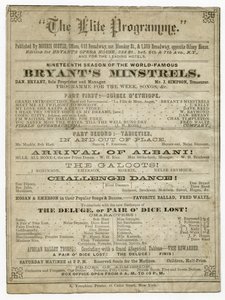 Eliteprogrammet for Bryants Opera House, udgivet af Morris Coster af American School