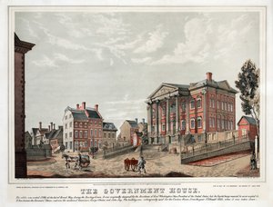 The Government House, pub. 1847 (farvelitografi) af American School