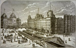 The Grand Union Hotel, New York City (litho) af American School