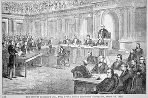 Impeachment of President Johnson i 1868, illustration fra 