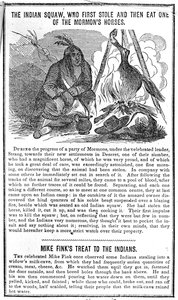 The Indian Squaw, der først stjal og derefter spiste en af mormonernes heste, fra Crocketts Almanac, 1852 af American School