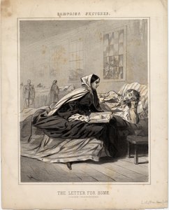 The Letter for Home, illustration fra Campaign Sketches, 1863 af American School