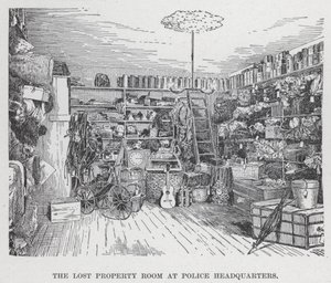 The Lost Property Room ved politihovedkvarteret (litho) af American School