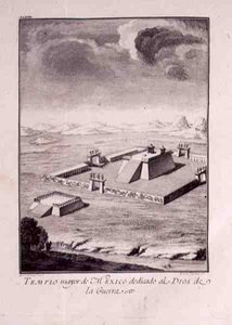 Mexicos hovedtempel, dedikeret til krigsguderne, fra Antonio de Solis y Rivadeneira Solis