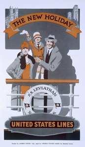 The New Holiday, annonce for United States Lines, SS Leviathan, 1920