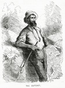 The Outcast, illustration til en spillefilm, A Community of Outcasts, fra Appletons Journal, 23. marts 1872 af American School