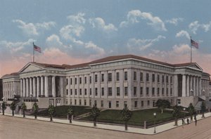 Patentkontoret, Washington DC (farvelitografi) af American School