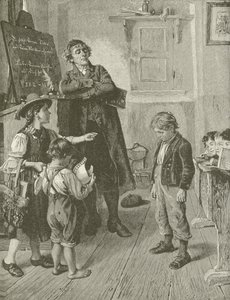 Den hensynsløse elev, fra maleriet af W Schutze af American School