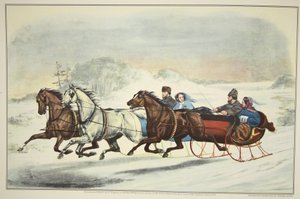 Slædevæddeløbet, pub. 1859, Currier & Ives af American School
