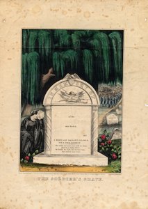 Soldatergraven, pub. af Currier & Ives, ca. 1862 af American School