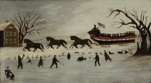 Suffragetterne tager en slædetur, 1870-90 af American School