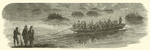 Fremrykning af Sedgwicks korps krydser Rappahannock, april 1863 af American School