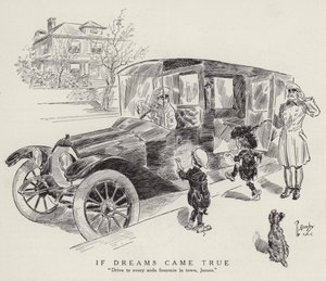 Drømmen om en ung dreng, der ønsker at blive kørt til alle byens sodavandsfontæner (litografi) af American School