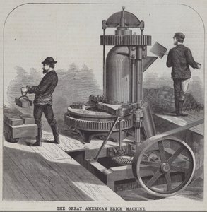 Den store amerikanske murstensmaskine (gravering) af American School