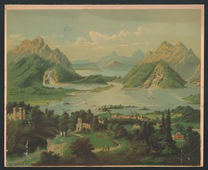 Søerne i Killarney, ca. 1878 (chromolitho) af American School