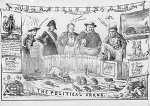 Den politiske arena, muligvis udgivet i Cincinnati, ca. 1861 af American School