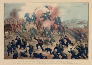 Stormen af Fort Donelson, pub. af Currier & Ives, 1862 af American School