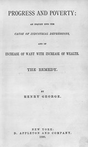 Titelblad til Progress and Poverty af Henry George, udgivet i 1880 (tryk) af American School