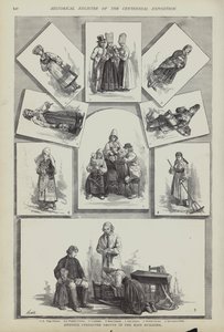 Traditionelle svenske kostumer, Centennial Exposition, Philadelphia, Pennsylvania, USA af American School