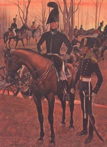 US Horse Artillery, ca. 1812 (farve litho) af American School