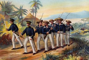 US Navy, løjtnant, kadet og bevæbnede søfolk af American School