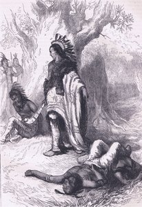 Uncas and Miantonomoh (1643), illustration fra Cassell