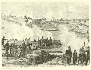 Unionsposition nær centrum, Slaget ved Gettysburg, 2. juli, juli 1863 af American School