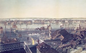 Udsigt over Manhattan fra Brooklyn, 1837 af American School