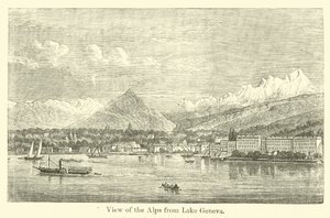 Udsigt over Alperne fra Genevesøen af American School