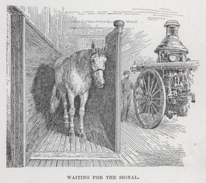 Venter på signalet (litho) af American School