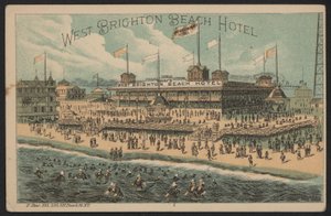 West Brighton Beach Hotel, USA (farvet gravering) af American School