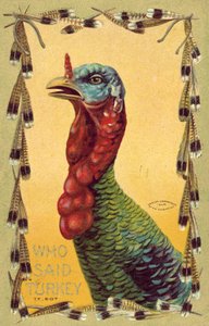 Hvem sagde Tyrkiet, Thanksgiving Day-kort af American School