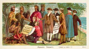 William Penns traktat med de nordamerikanske indianere, 1682 af American School