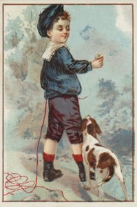Ung dreng med hund af American School