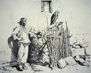 Zuni stammemand med et ørnebur af American School