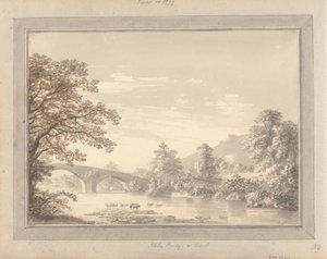 Udsigt i England, Skotland og Wales: Ilkley Bridge and Church af Amos Green